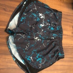 Nike grey Blue marble running shorts S